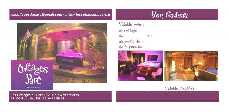 Bon cadeau spa privatif Lille Les cottages du parc